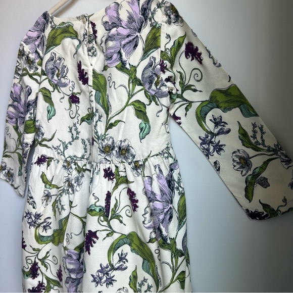 Tea Collection Green & Purple Floral Kid’s Dress - Size 6 - Picture 10 of 12